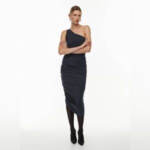 🆕 NWT BABATON $168 NAVY BLUE VERTIGO MIDI DRESS